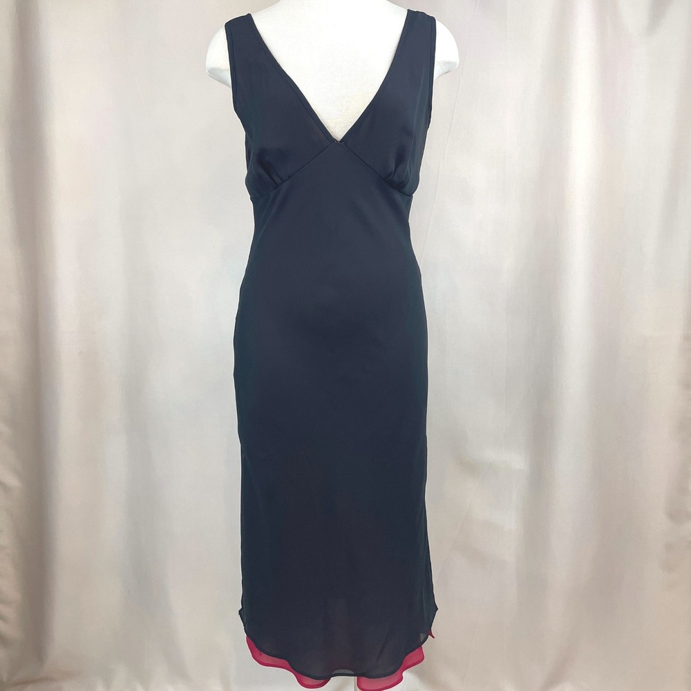 Vintage Womens (10) 90s‎ FREDERICKS of HOLLYWOOD Black Red Dress Midi Vamp Y2K